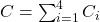 C=\sum_{i=1}^4 C_i