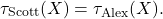 \[\tau_{\mathrm{Scott}}(X) = \tau_{\mathrm{Alex}}(X).\]
