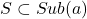S\subset Sub(a)