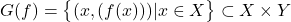 \[G(f)=\big\{ (x,(f(x)))| x\in X\big\} \subset X\times Y\]