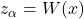 z_\alpha=W(x)