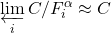 \displaystyle{\varprojlim_i C/F^\alpha_i \approx C}